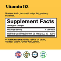 Basic Health Brands® Happy Sunshine Vitamin D3, 1000 IU