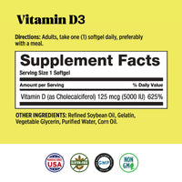 Basic Health Brands® Happy Sunshine Vitamin D3, 5000 IU, 240-Count