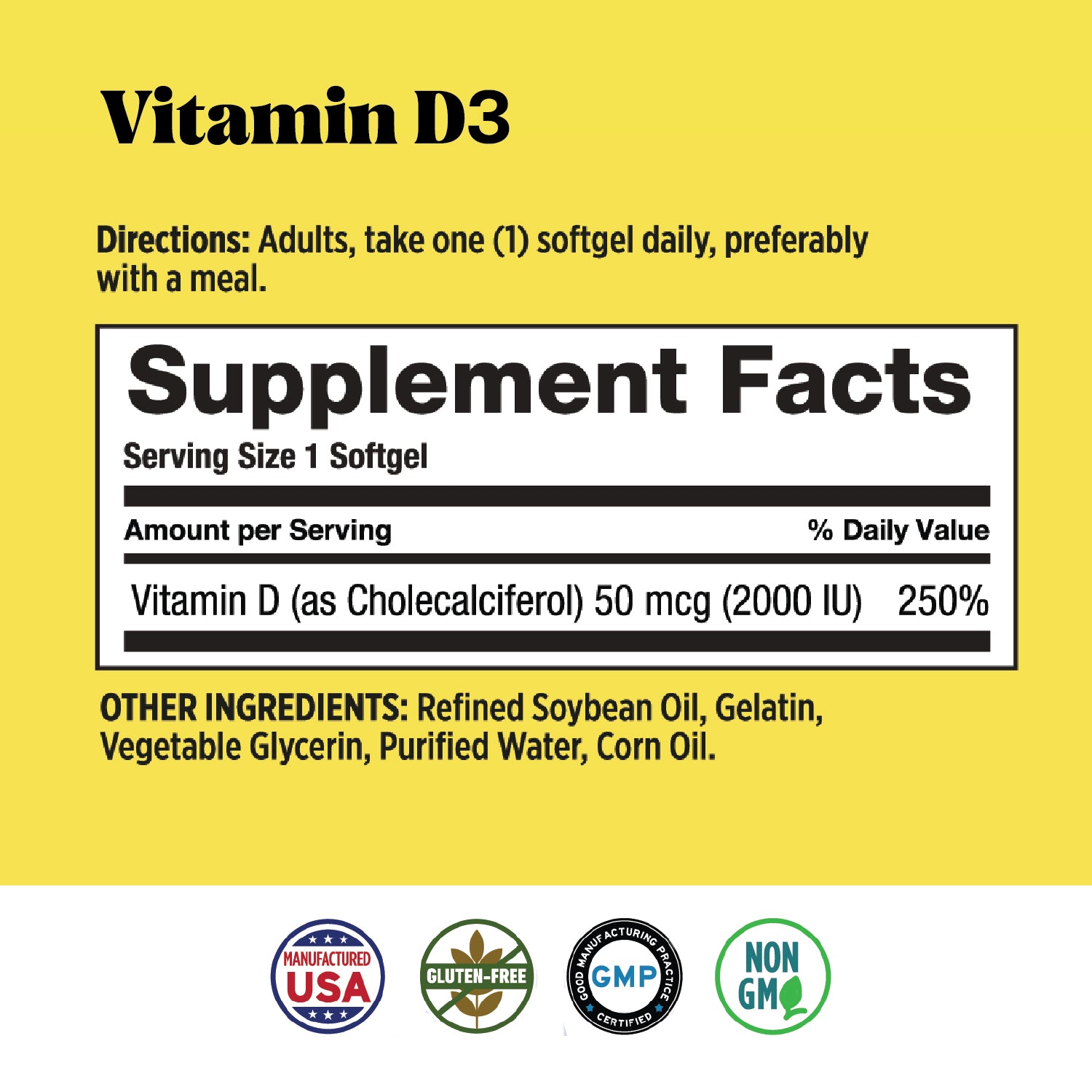 Basic Health Brands® Happy Sunshine Vitamin D3, 2000 IU
