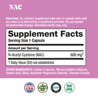 NAC 600 mg - N-Acetyl Cysteine (60 Capsules)