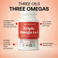 Basic Health Brands® Triple Omega 3-6-9 Fish, Flaxseed & Borage Oil
