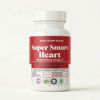 Basic Health Brands® SUPER SMART HEART Mega Potency Omega-3 Fish Oil, 1000 mg
