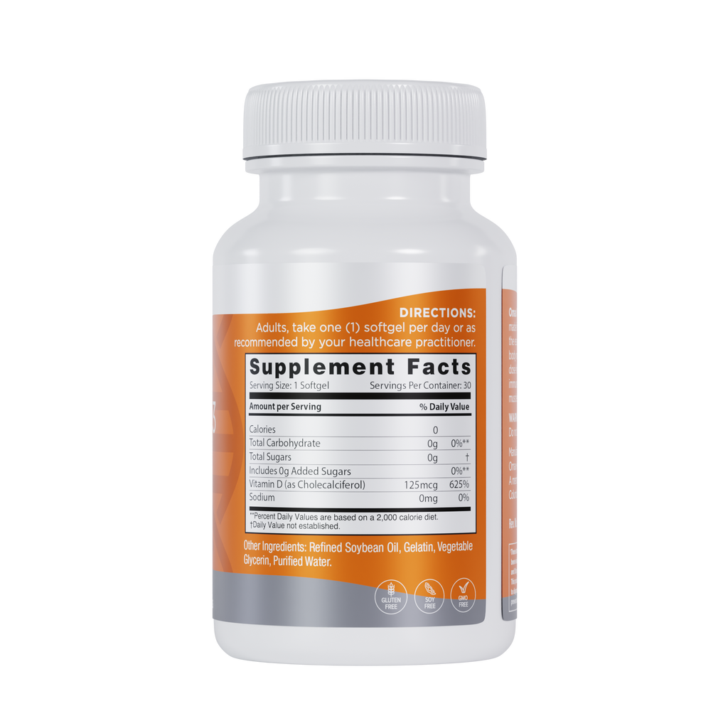 Omax® High Potency Vitamin D – 5000 IU for Immune & Bone Health