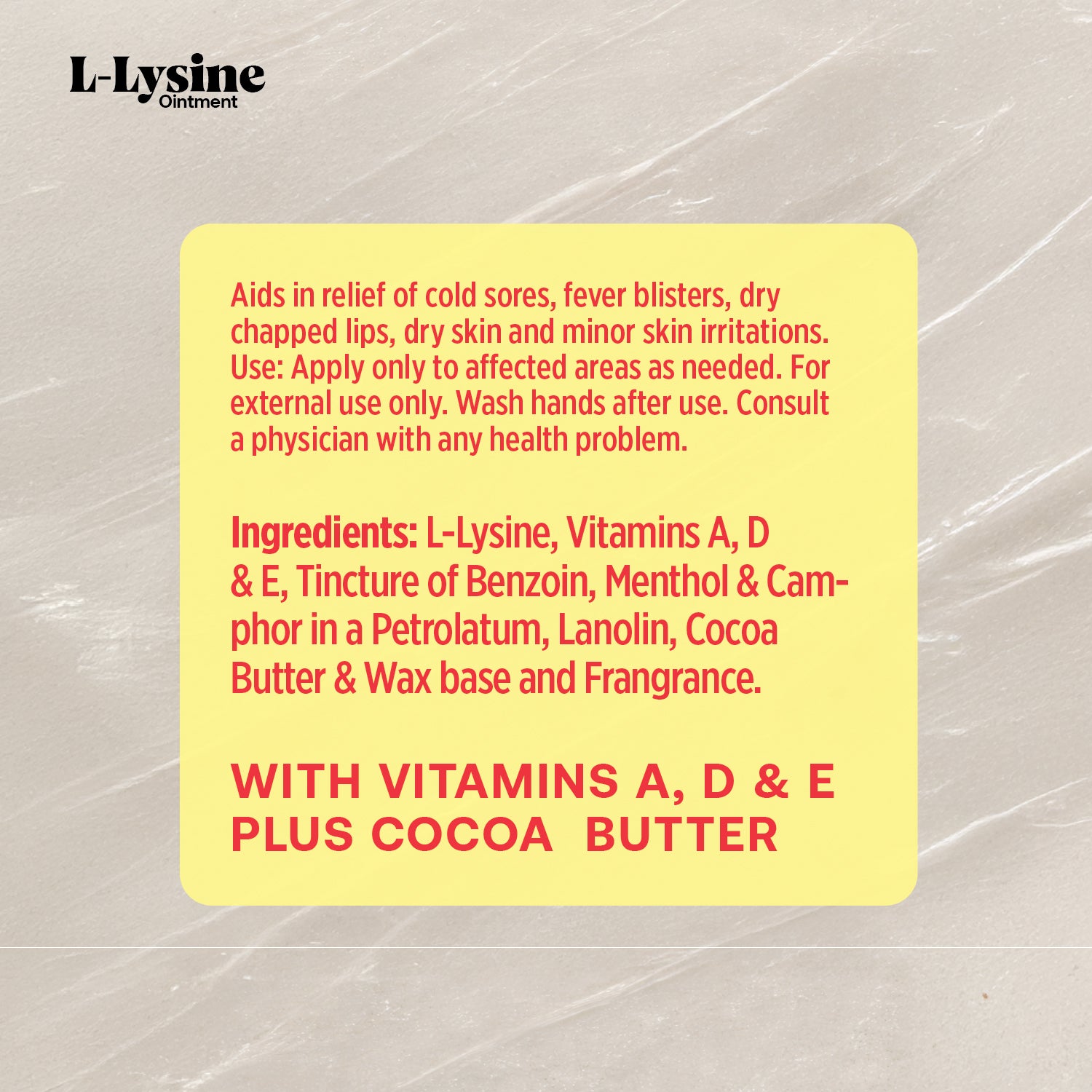 2 Pack Basic Health Brands® L-Lysine Ointment