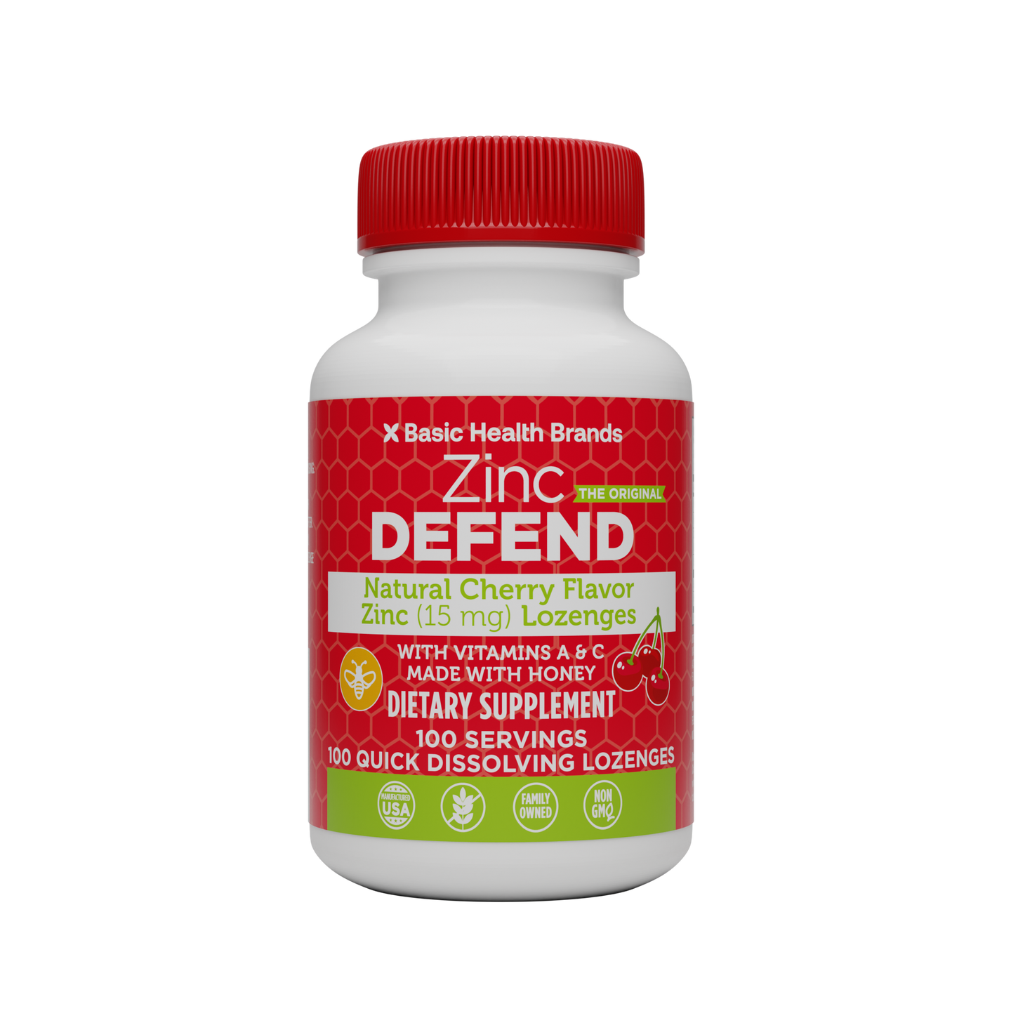 Basic Health Brands® Natural Cherry Flavor Zinc Lozenges