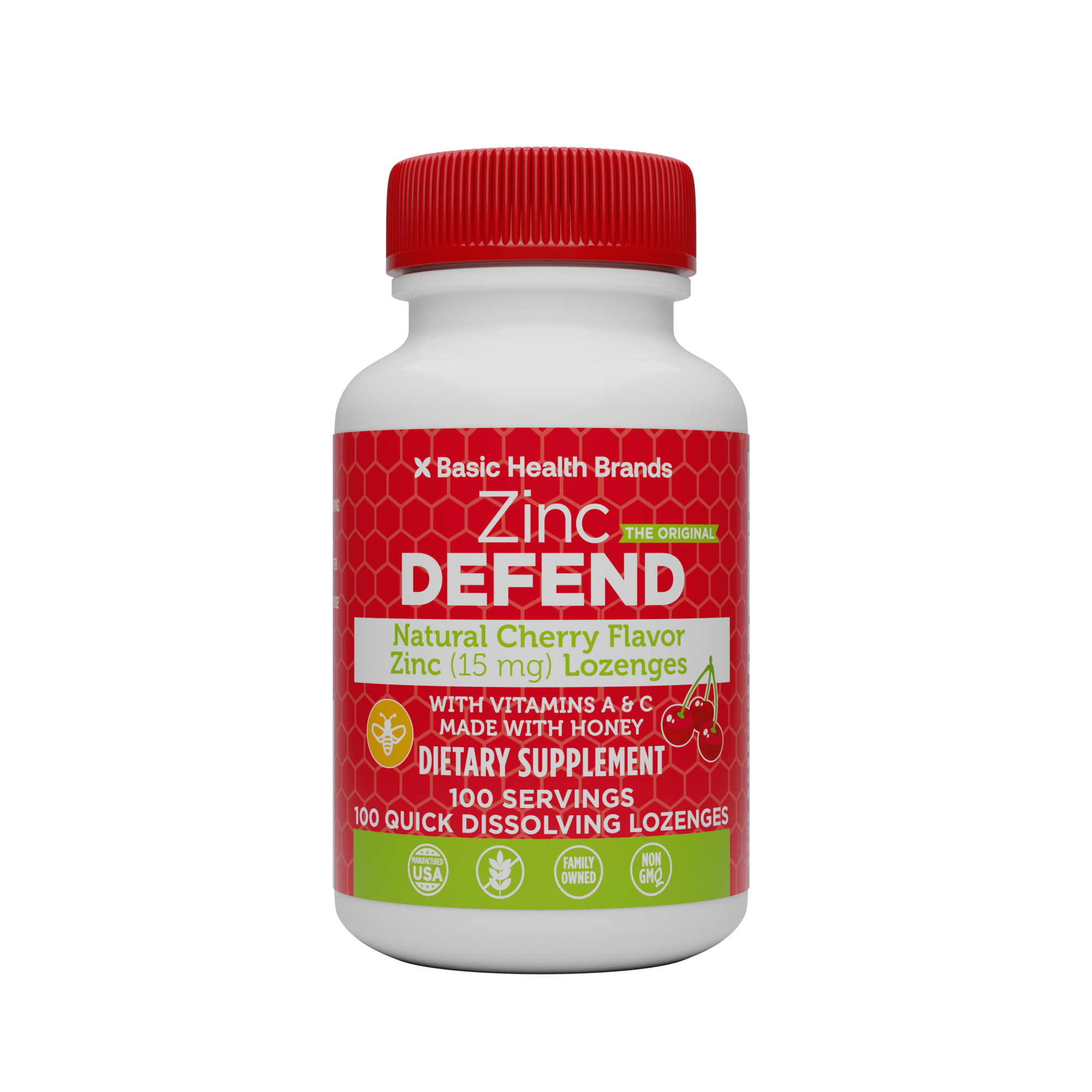 Basic Health Brands® Natural Cherry Flavor Zinc Lozenges