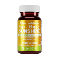 Basic Health Brands® Happy Sunshine Vitamin D3, 5000 IU, 240-Count