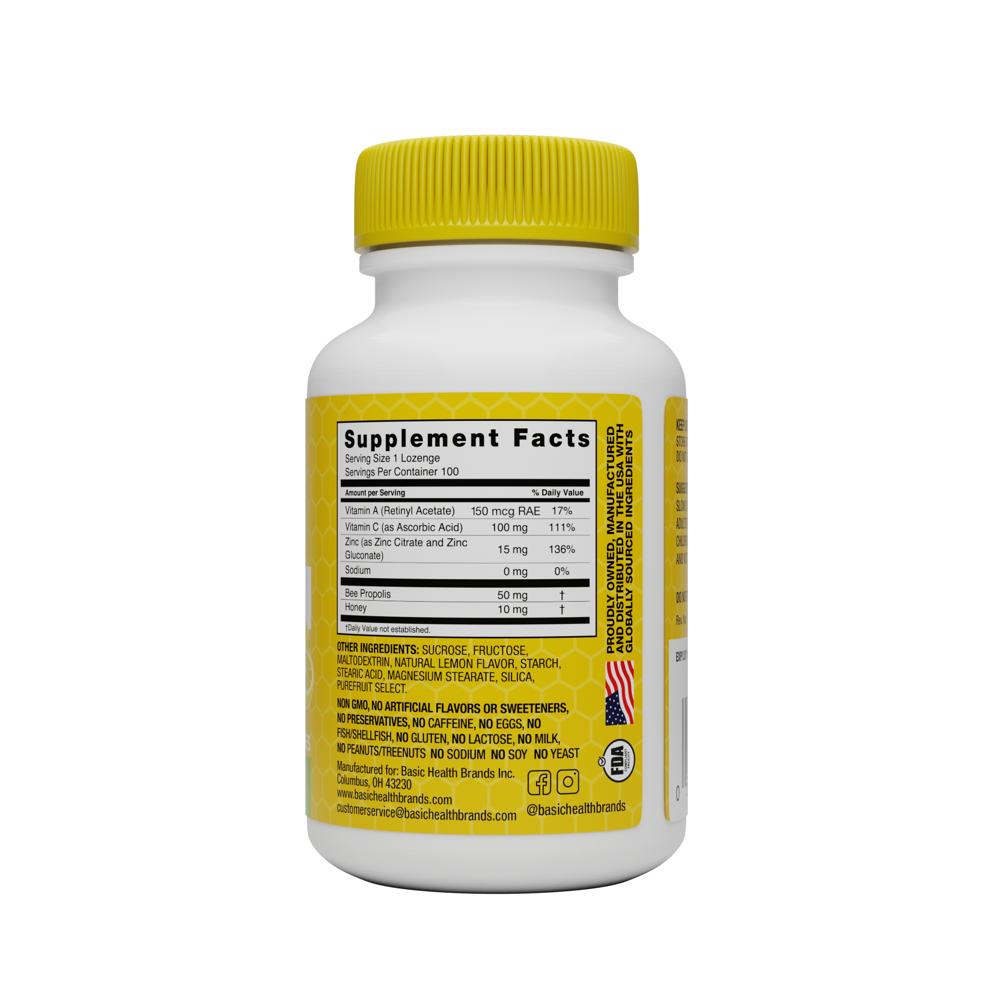 Basic Health Brands® Zinc Lozenges, Lemon