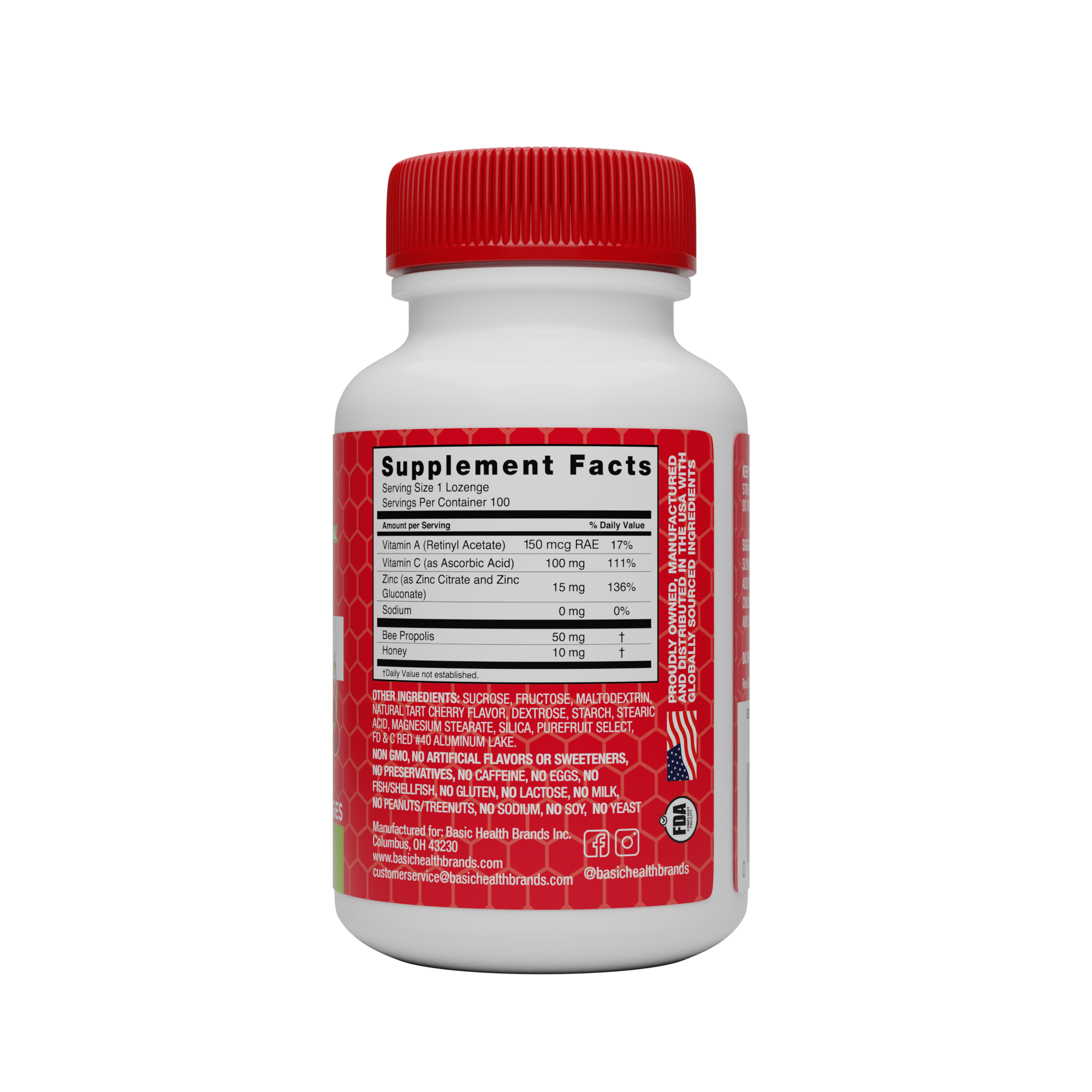 Basic Health Brands® Natural Cherry Flavor Zinc Lozenges