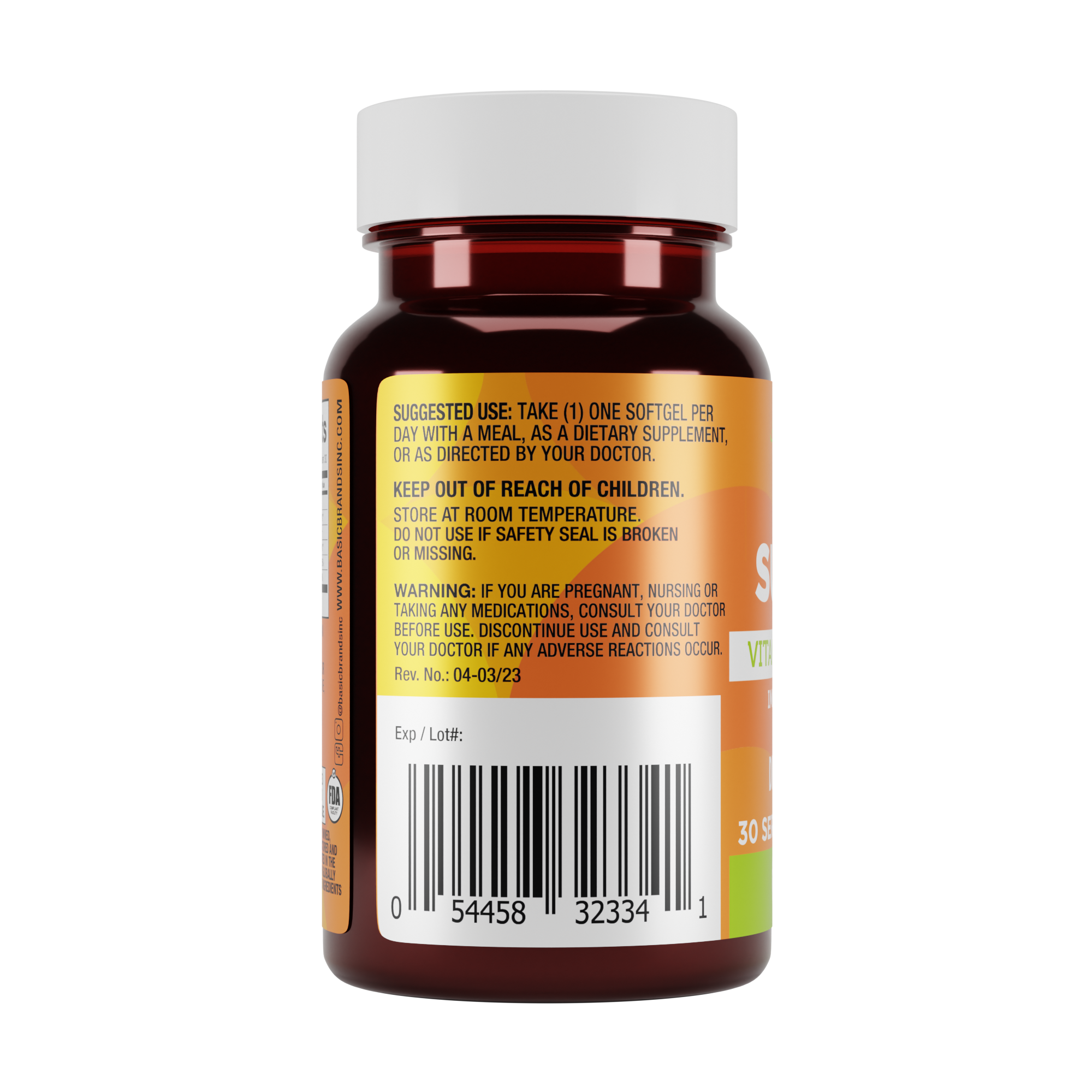 Basic Health Brands® Happy Sunshine Vitamin D3, 1000 IU