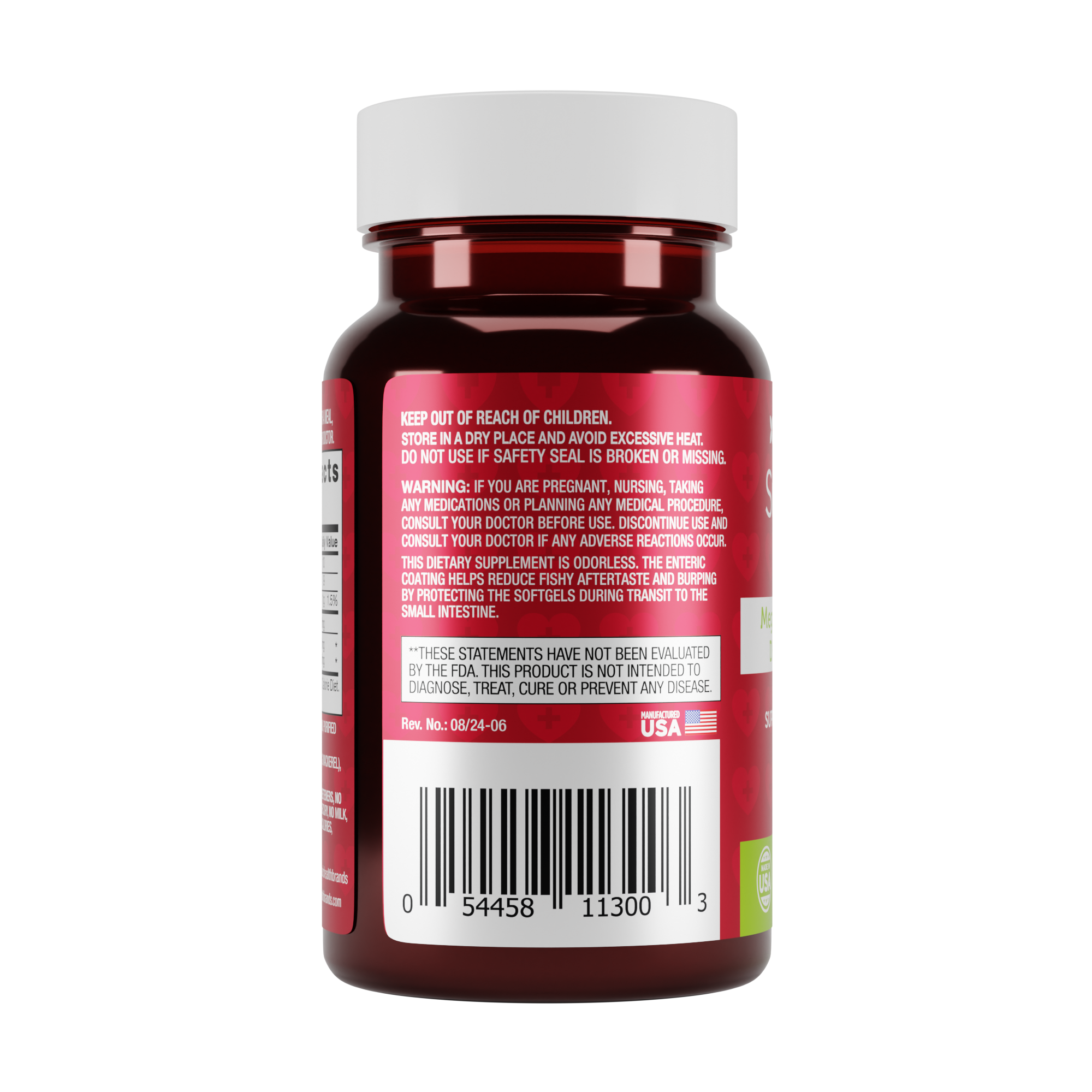 Basic Health Brands® SUPER SMART HEART Mega Potency Omega-3 Fish Oil, 1000 mg
