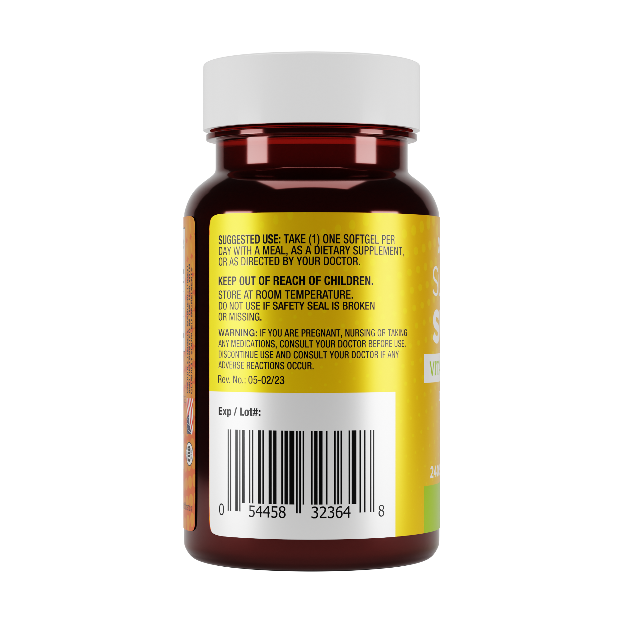 Basic Health Brands® Happy Sunshine Vitamin D3, 5000 IU, 240-Count