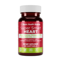 Basic Health Brands® SUPER SMART HEART Mega Potency Omega-3 Fish Oil, 1000 mg