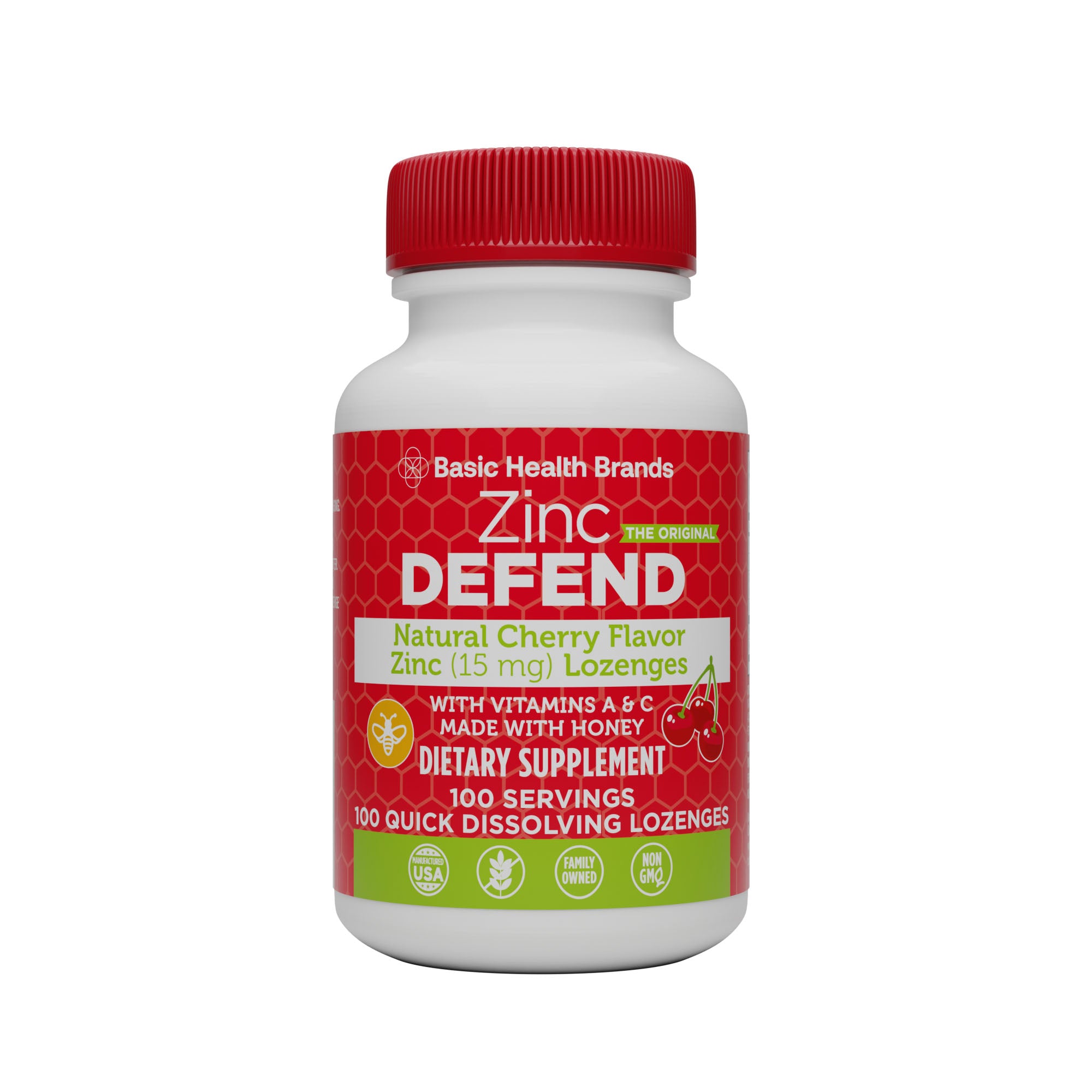 Basic Health Brands® Natural Cherry Flavor Zinc Lozenges