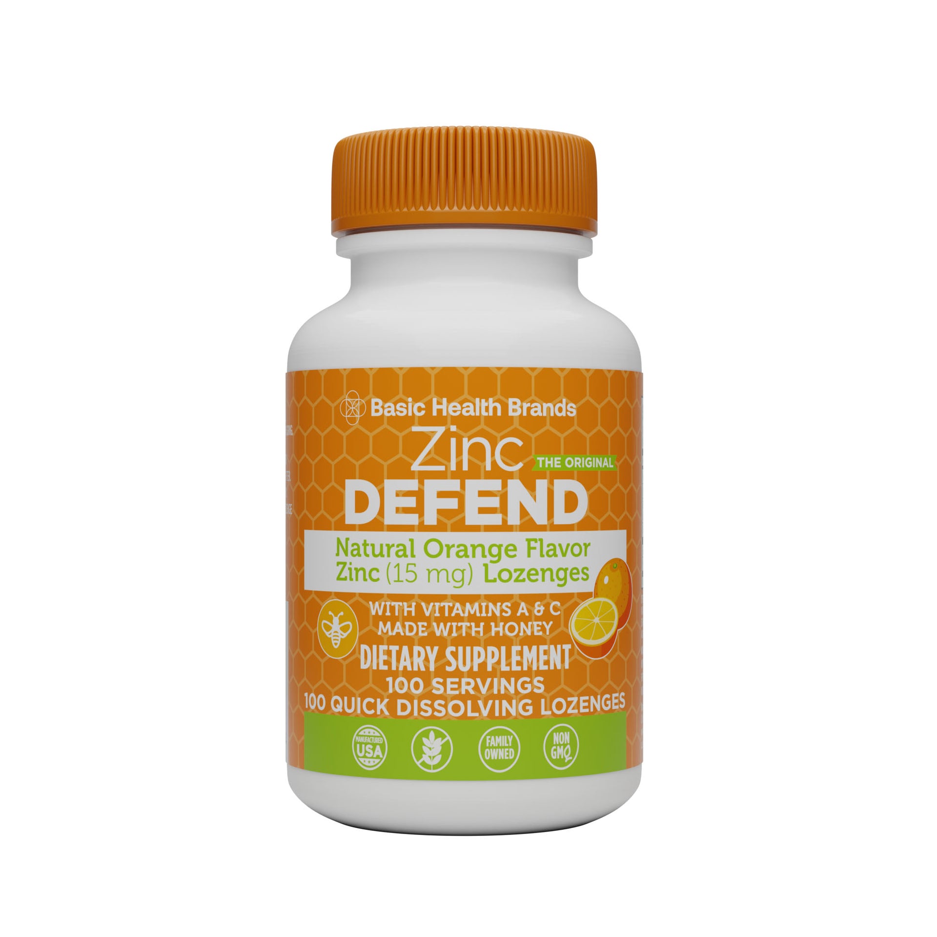 Basic Health Brands® Zinc Lozenges, Orange