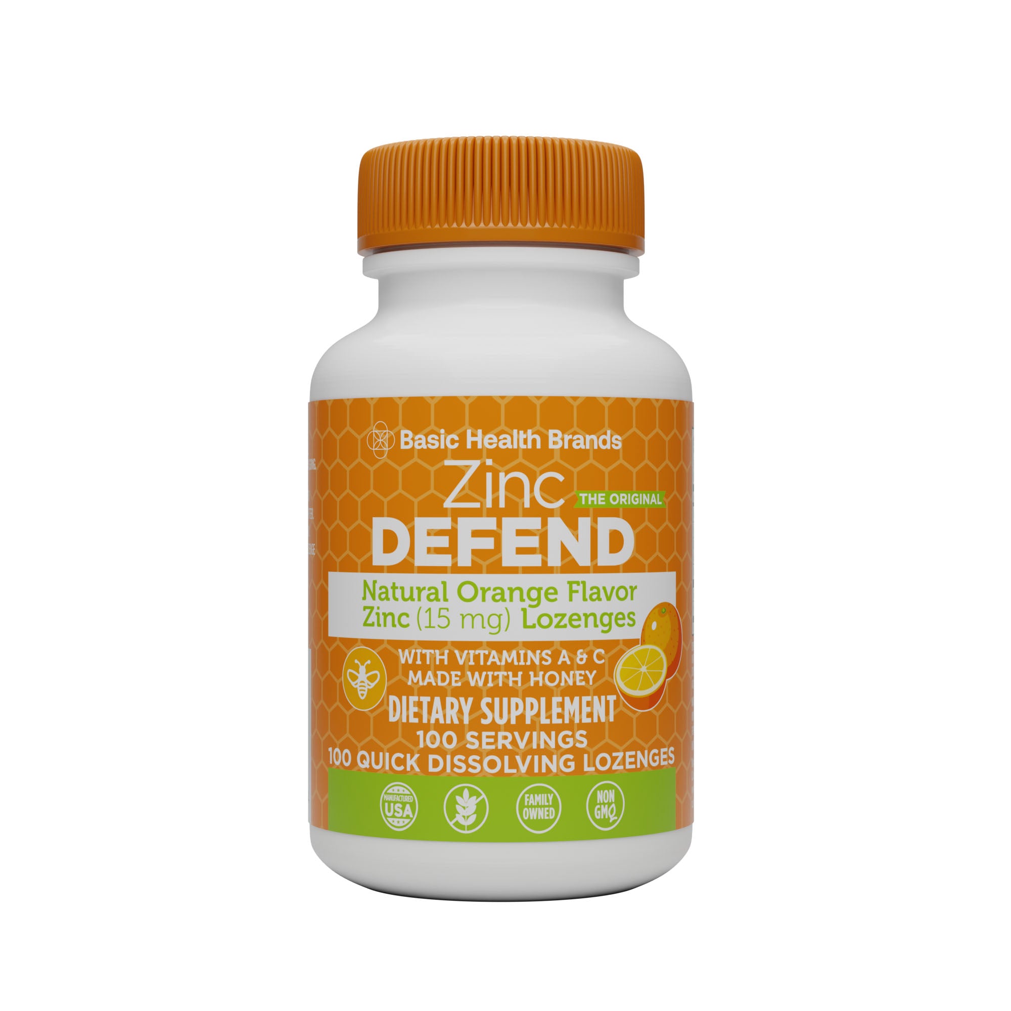 Basic Health Brands® Zinc Lozenges, Orange